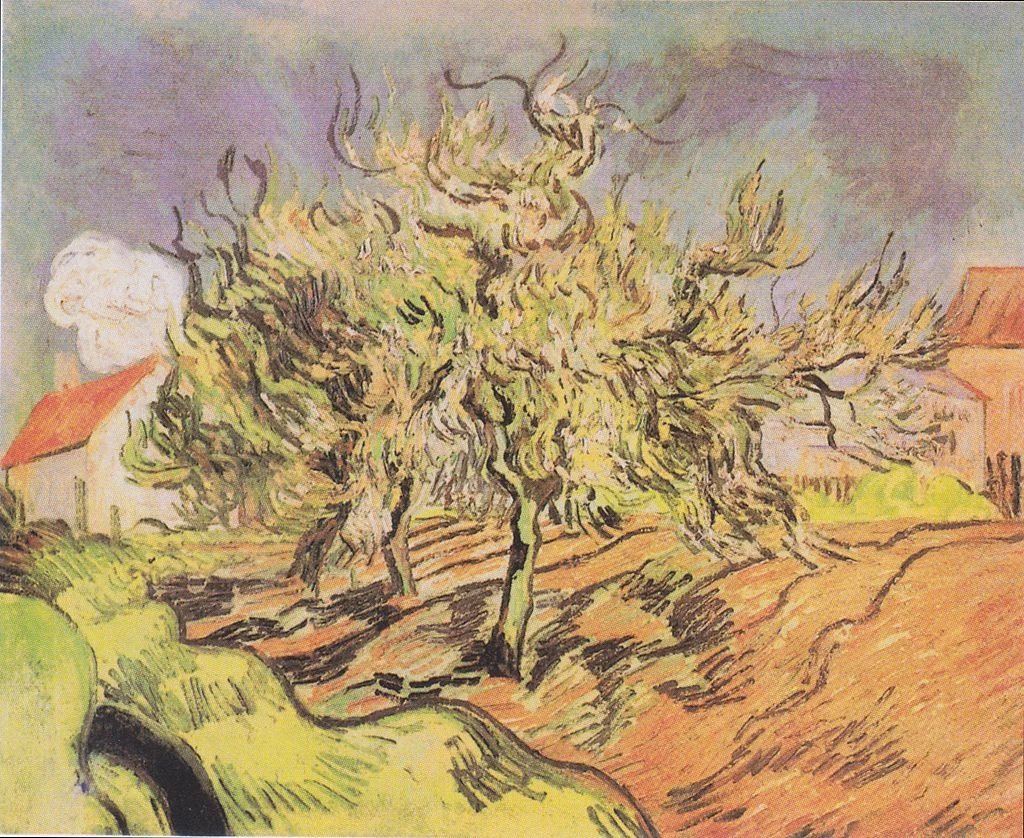 203-Vincent van Gogh-Paesaggio con tre alberi e case - Kröller-Müller Museum, Otterlo  